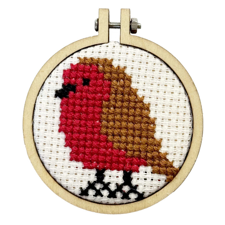 Red Robin Mini Matchbox Christmas Cross Stitch Kit