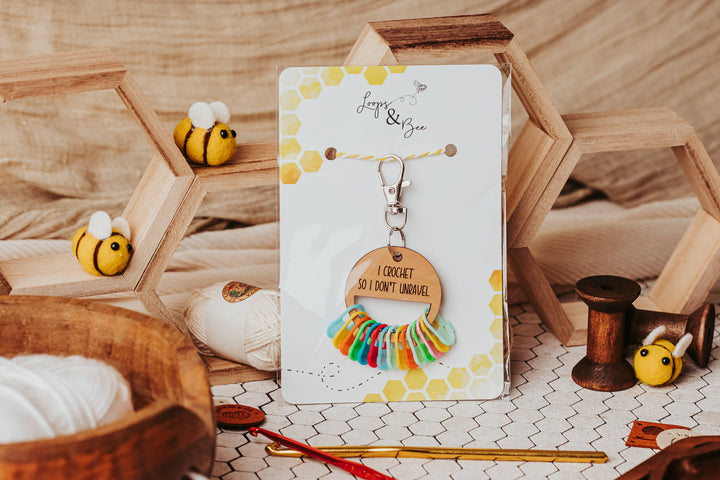 Customizable Stitch Marker Holder Keychain - Yarn Notions