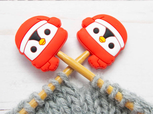 Cozy Penguin Stitch Stoppers Knitting Point Protectors
