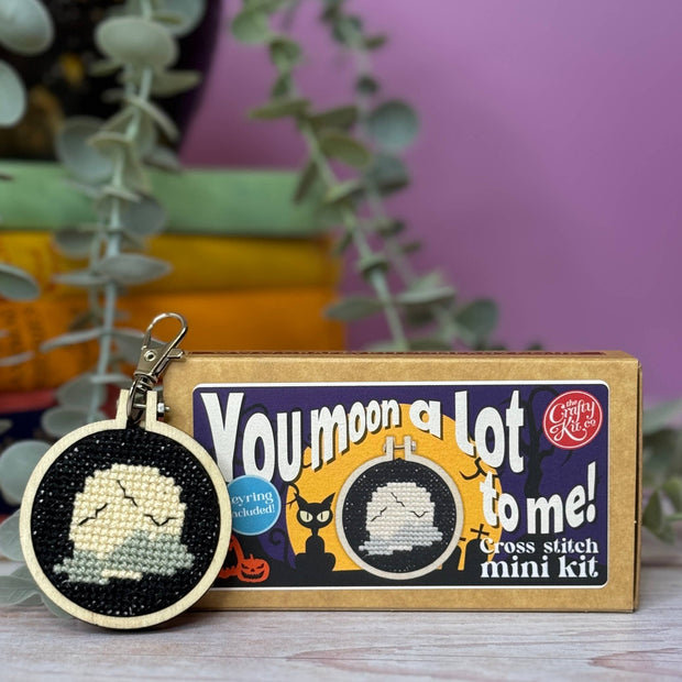 'You moon a lot to me!' Mini Matchbox Cross Stitch Kit