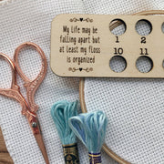 Embroidery Floss Organizer for 18 Colors - "I stitch so I don't stab people"
