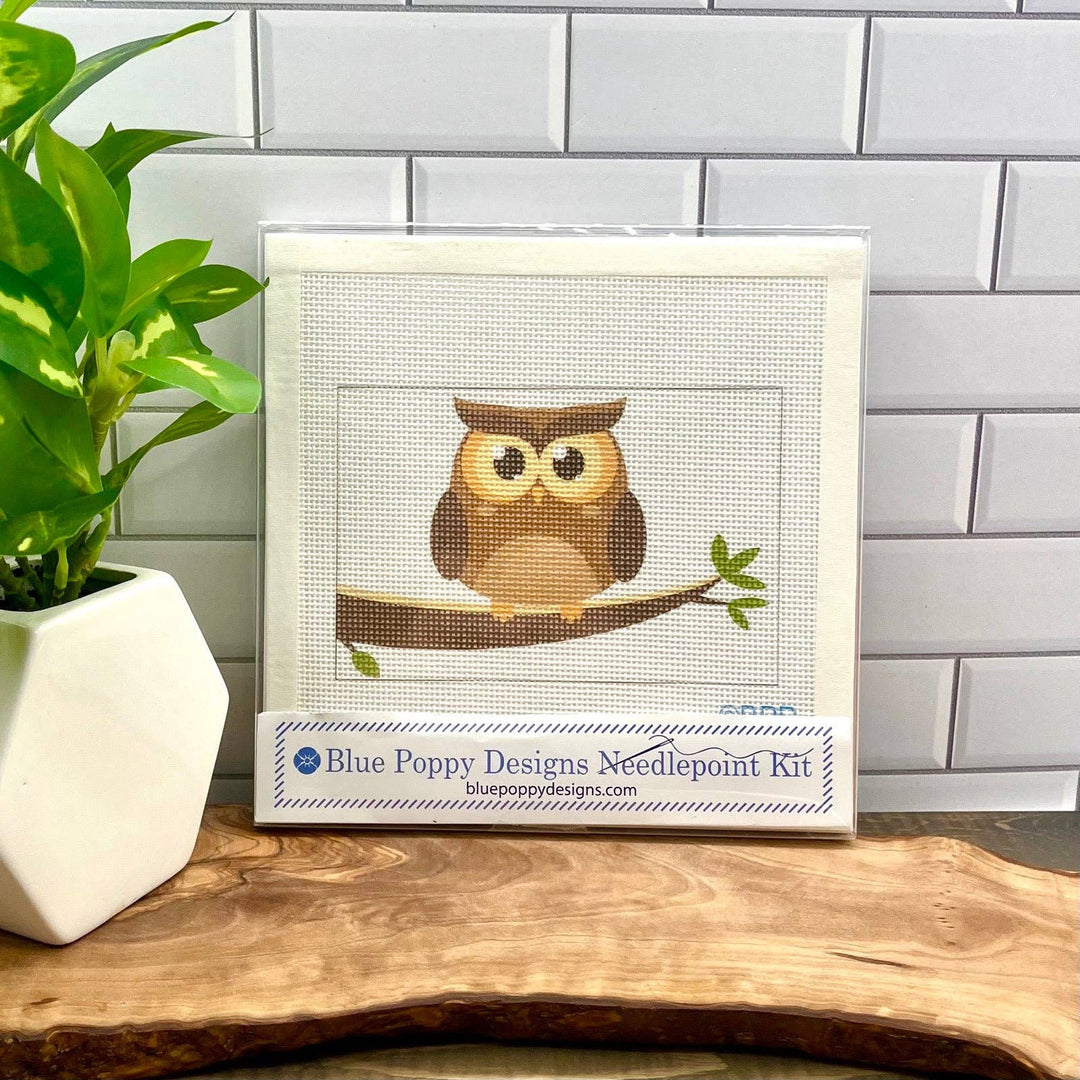 Owl on White Needlepoint Design