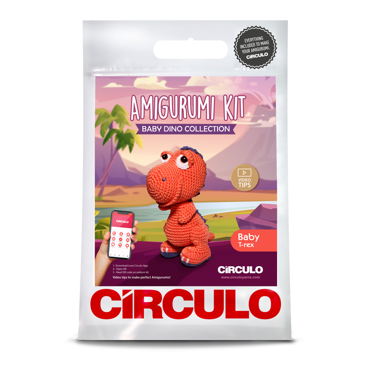 Amigurumi Kit Baby Dinos Collection - T-Rex by Circulo