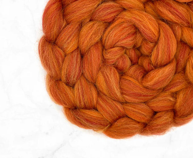 Bio-Nylon Wool Blend Roving by the Ounce - Dusty Brick