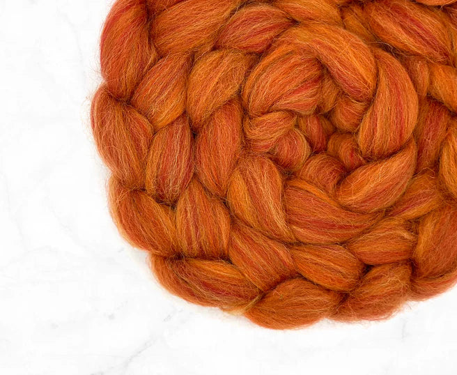 Bio-Nylon Wool Blend Roving by the Ounce - Dusty Brick