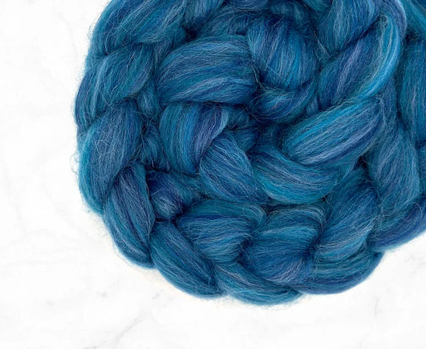Bio-Nylon Wool Blend Roving by the Ounce - Fountain Blue