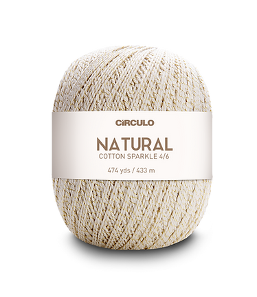 Natural Cotton Sparkle 4/6 - 400g Yarn Ball by Circulo