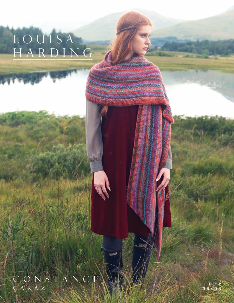 Constance Shawl Knitting Pattern for Louisa Harding Caraz (Printed Leaflet)