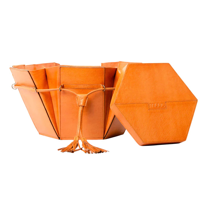 Evita XL Leather Embroidery Bag from Muud