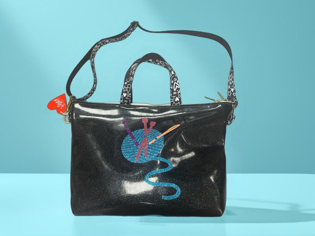Knit, Crochet, and Needlework XL Project Bag with Strap