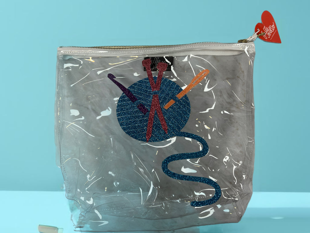 Clear Knit, Crochet, and Needlework Large Project Bag
