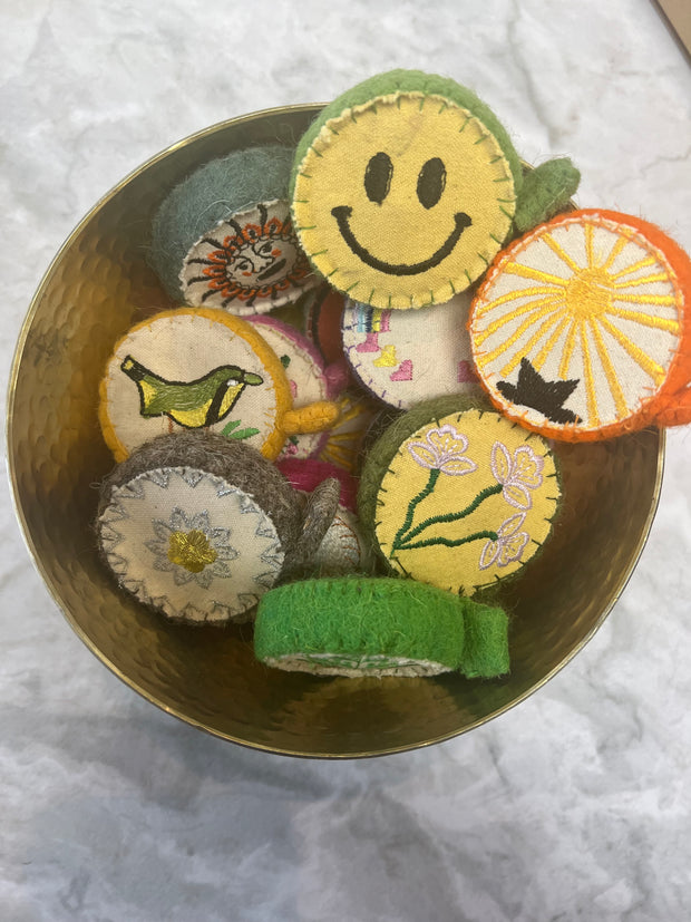 Wool Felt Measuring Tapes with Embroidery