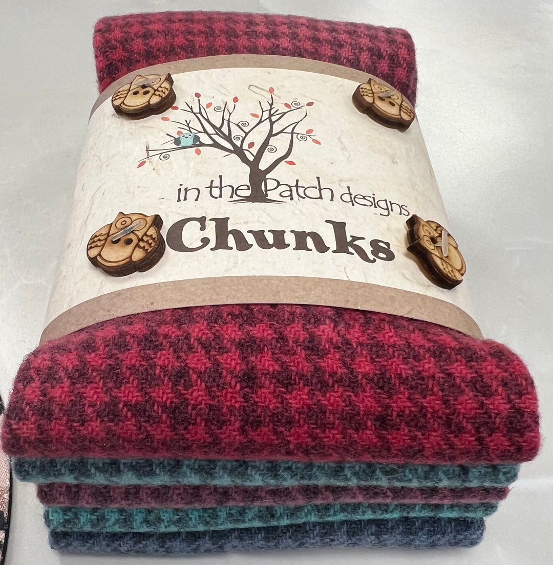 Chunks - 5 Pieces of 10" x 9" felted wool pack by in the Patch designs
