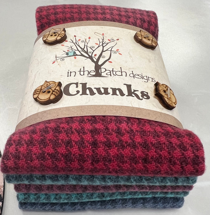 Chunks - 5 Pieces of 10" x 9" felted wool pack by in the Patch designs