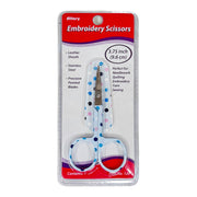 Polka Dot Pattern Embroidery Scissors with Leather Sheath by Allary