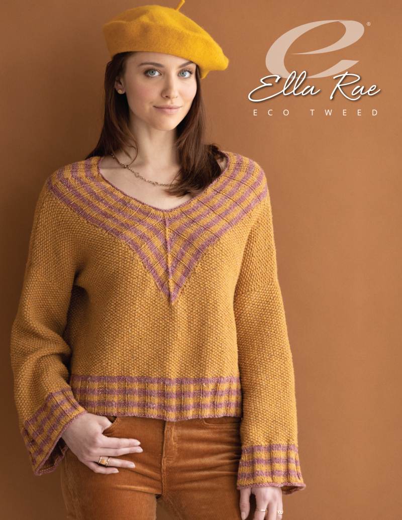 Rosaline Sweater Knitting Pattern for Ella Rae Eco Tweed (Printed Leaflet)