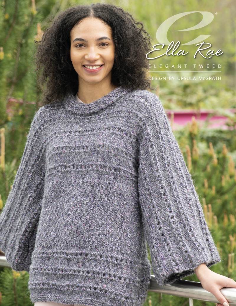 Clara Oversized Top Knitting Pattern for Ella Rae Elegant Tweed (Printed Leaflet)
