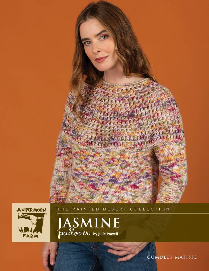 Jasmine Pullover Knitting Pattern for Juniper Moon Farm Cumulus Matisse (Printed Leaflet)
