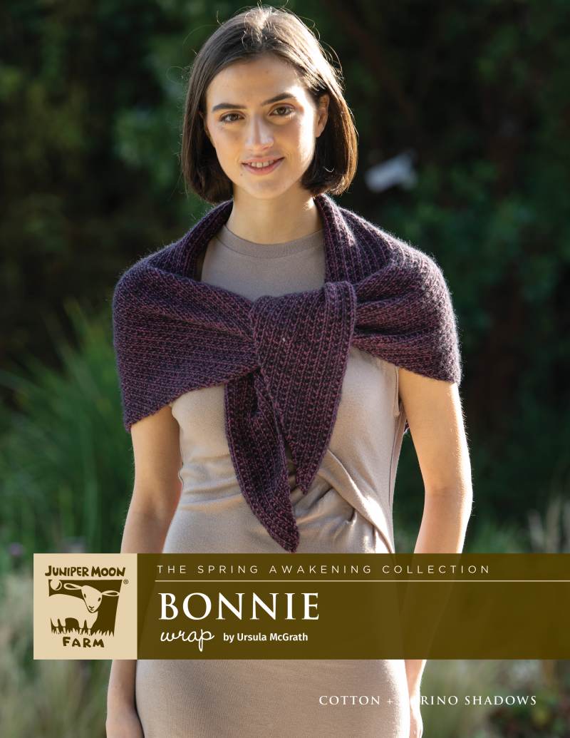 Bonnie Shawl Knitting Pattern for Juniper Moon Farm Cotton + Merino (Printed Leaflet)