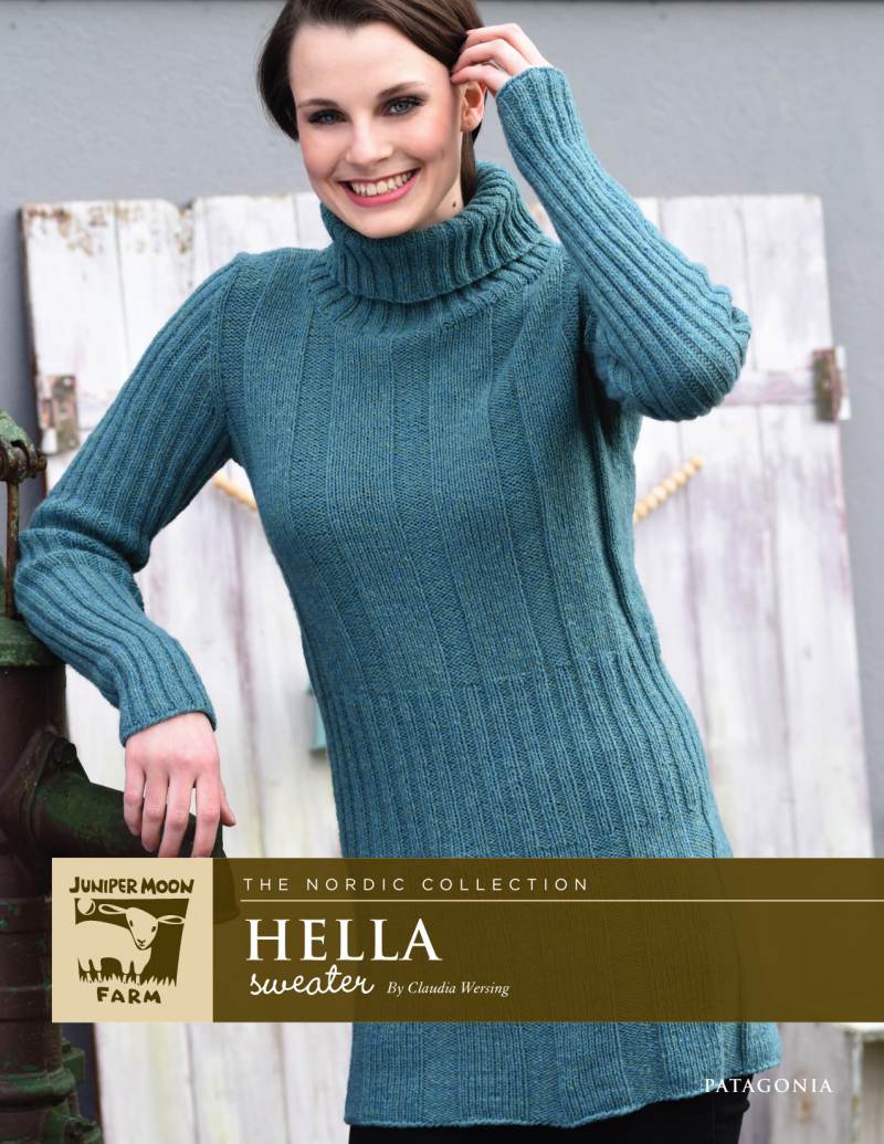 Hella Sweater Knitting Pattern for Juniper Moon Farm Patagonia Organic Merino (Printed Leaflet)