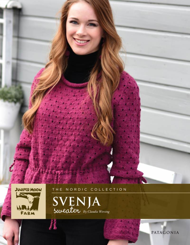 Svenja Sweater Knitting Pattern for Juniper Moon Farm Patagonia Organic Merino (Printed Leaflet)