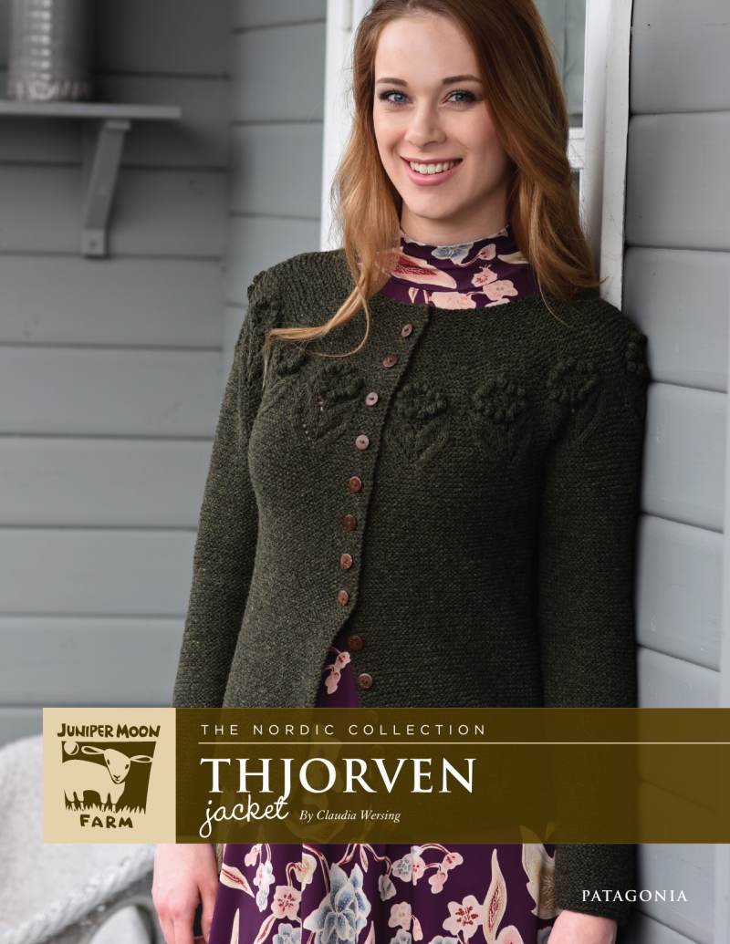 Thjorven Jacket Knitting Pattern for Juniper Moon Farm Patagonia Organic Merino (Printed Leaflet)