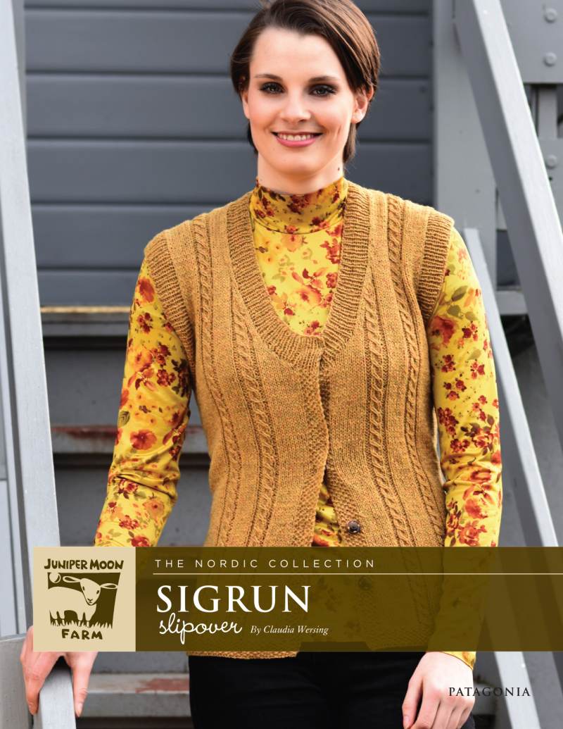 Sigrun Slipover Knitting Pattern for Juniper Moon Farm Patagonia Organic Merino (Printed Leaflet)