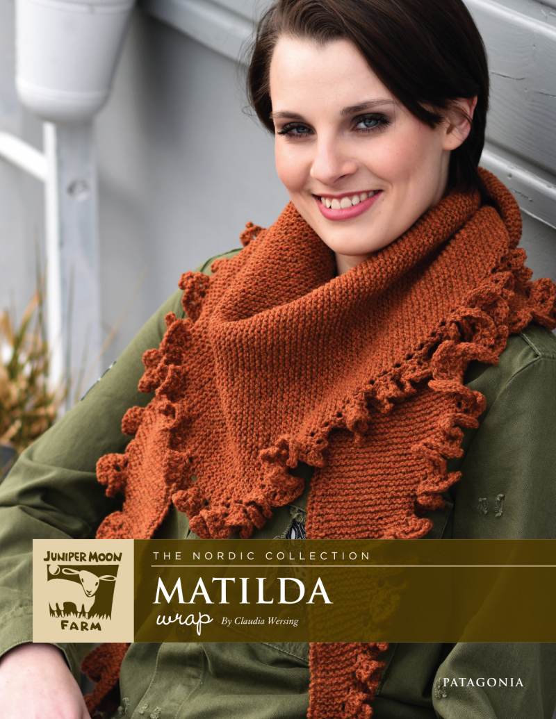 Matilda Wrap Knitting Pattern for Juniper Moon Farm Patagonia Organic Merino (Printed Leaflet)