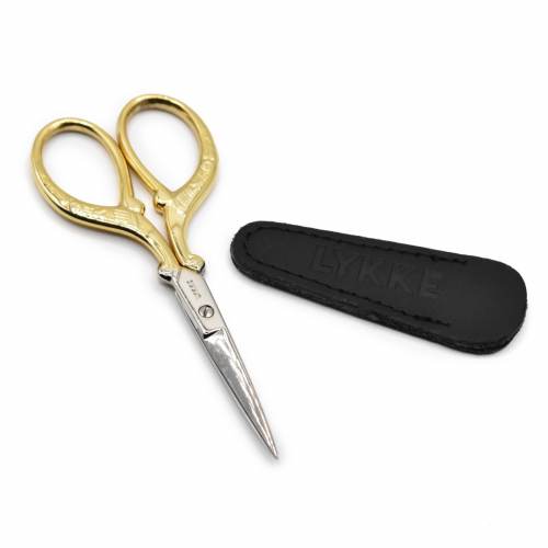 Gold Plated Embroidery Scissors with Case