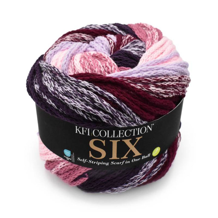 Six Self-Striping Jumbo Scarf Yarn by KFI Collection