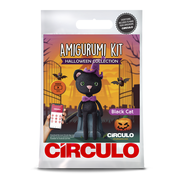 Black Cat Amigurumi Kit 2023 Halloween Collection by Circulo