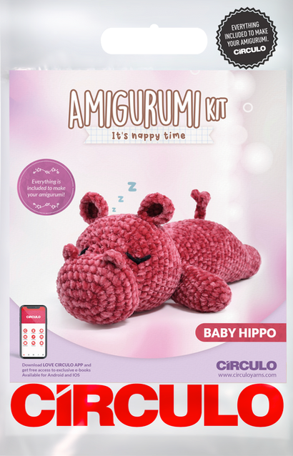 Amigurumi Kit It's Nappy Time Collection - Baby Hippo by Circulo