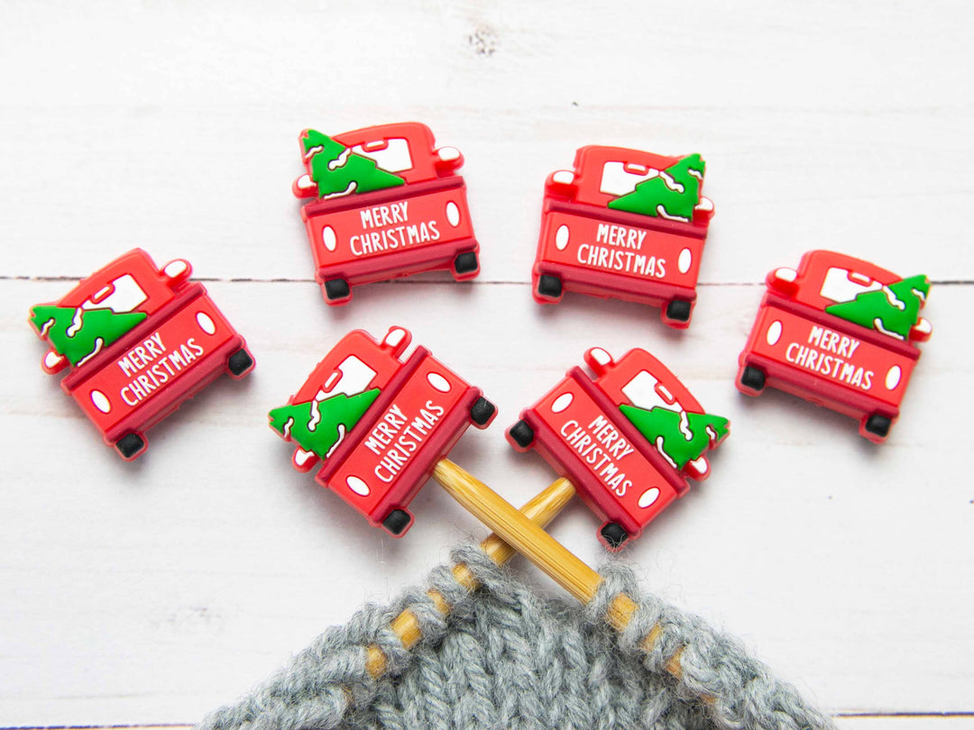 Christmas Red Truck | Stitch Stoppers Knitting Notions
