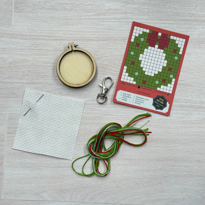 Wreath Mini Matchbox Christmas Cross Stitch Kit