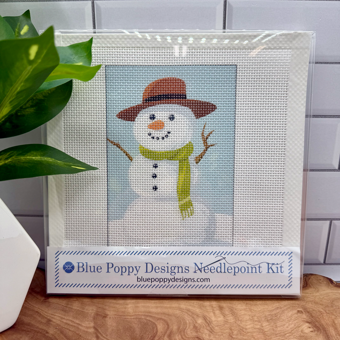 Snowman with Green Scarf Needlepoint Design