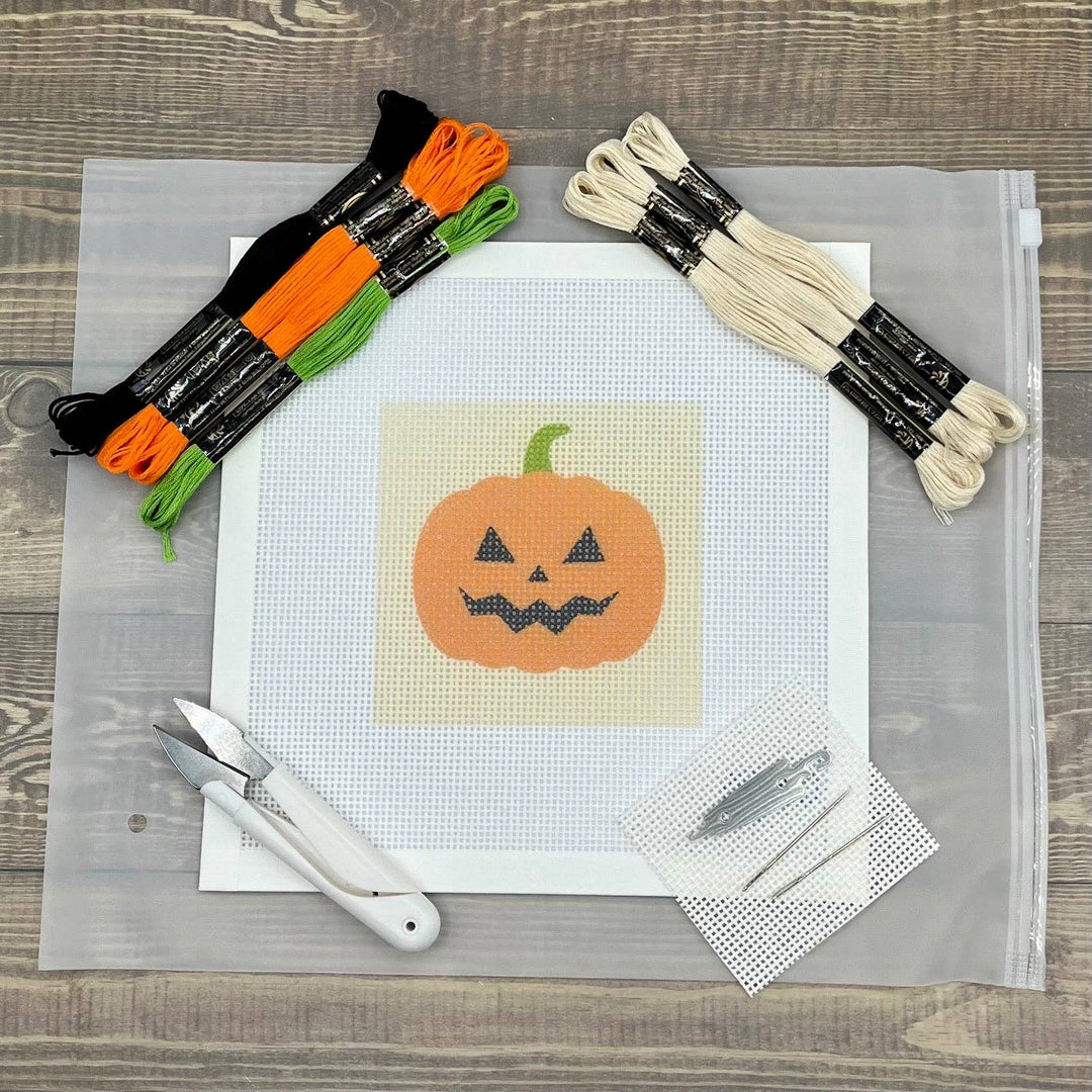 Halloween Jack-O-Lantern Needlepoint Design