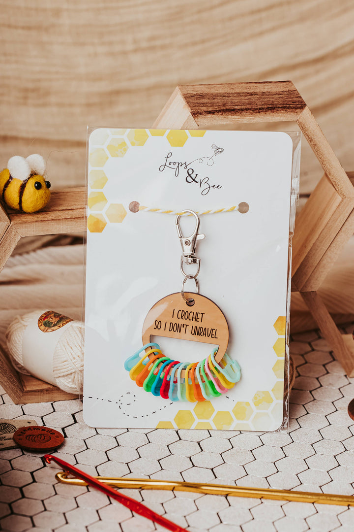 Customizable Stitch Marker Holder Keychain - Yarn Notions