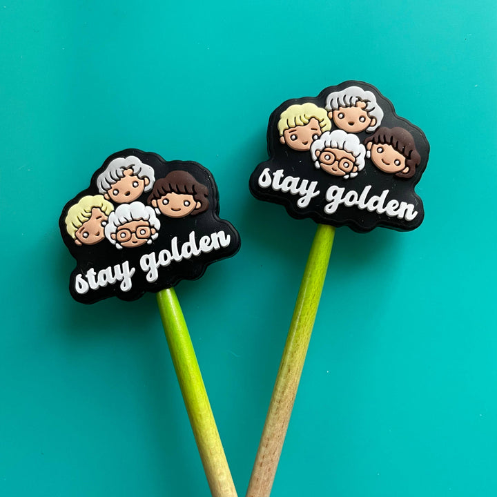 Knitting Needle Point Protectors Stay Golden