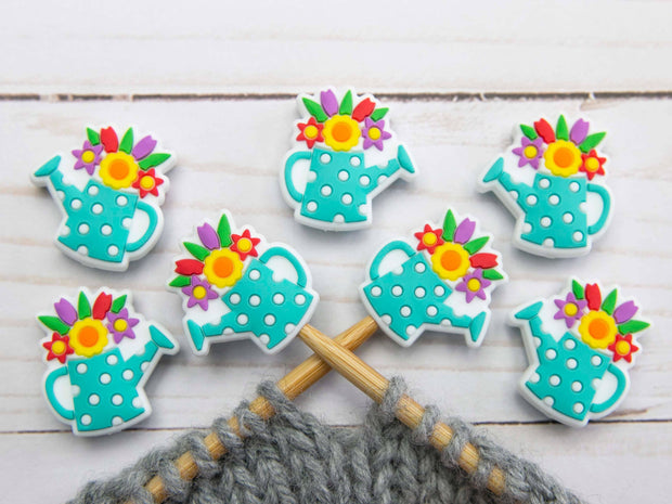 Teal Watering Can | Stitch Stoppers Knitting Notions