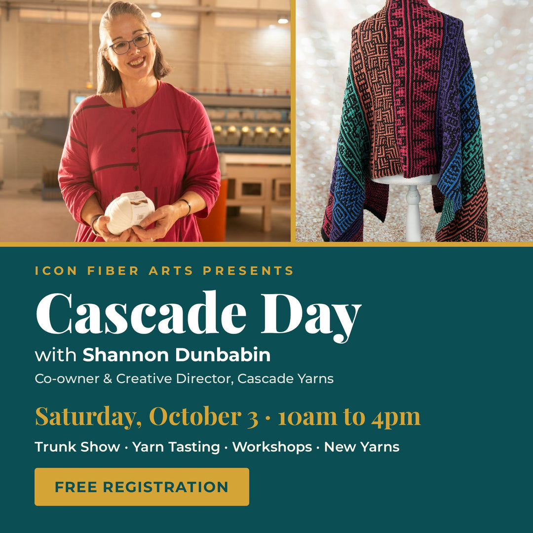 Cascade Day with Shannon Dunbabin at Icon Fiber Arts, Saturday, October 3, 10am to 4pm