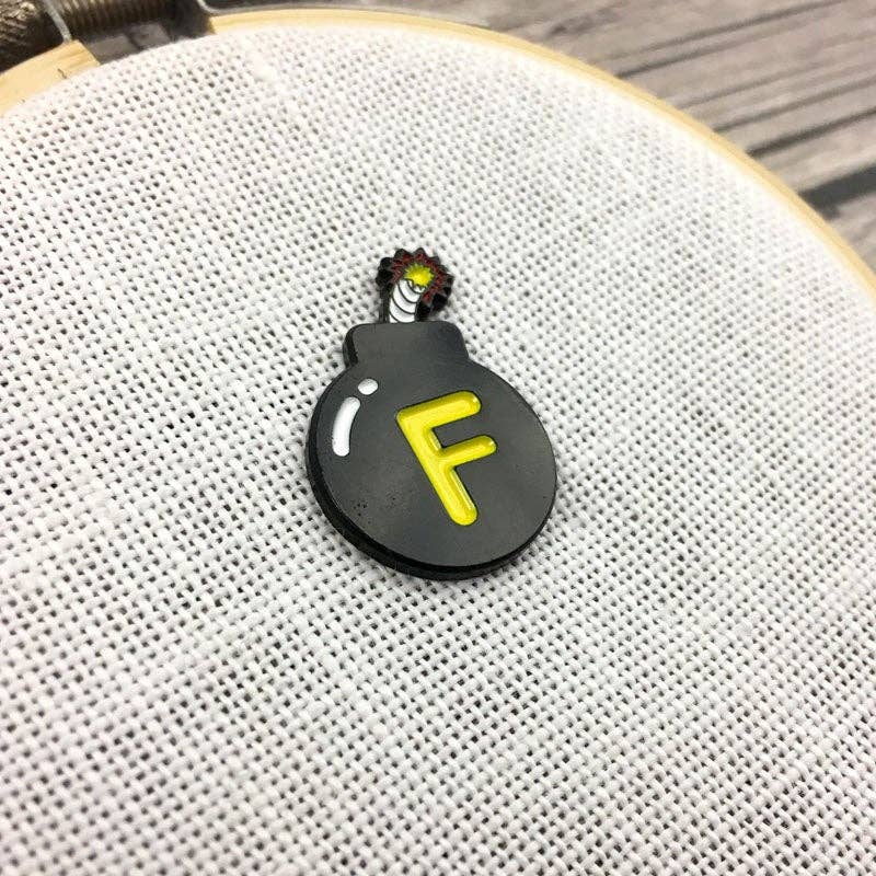 F-bomb Enamel Needle Minder or Fridge Magnet