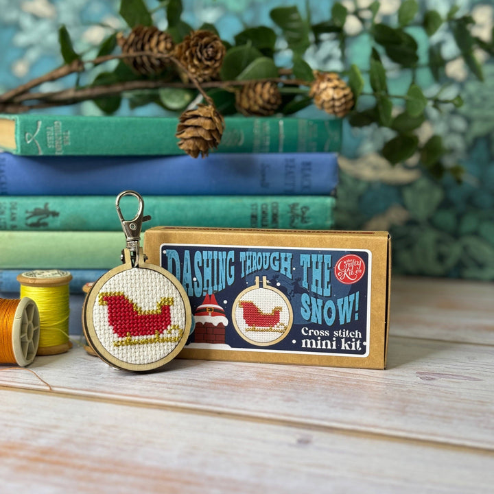 Sleigh Mini Matchbox Christmas Cross Stitch Kit