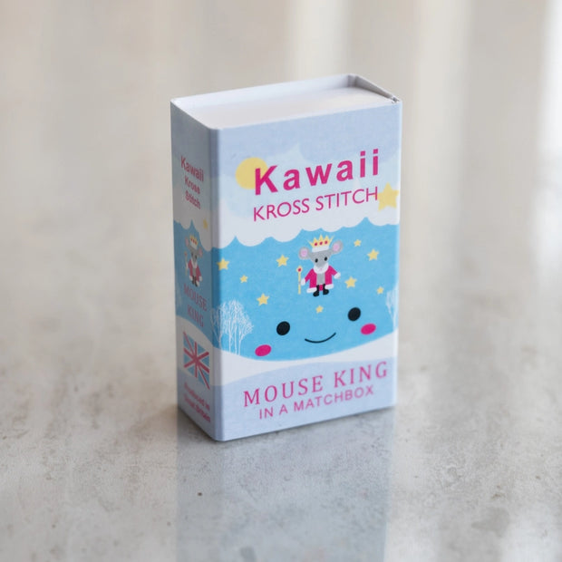 Kawaii Mouse King Cross Stitch Kit - Mini Cross Stitch in a Matchbox