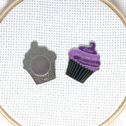 Enjoy Your Shut the Fucupcake Enamel Needle Minder Pink and Teal