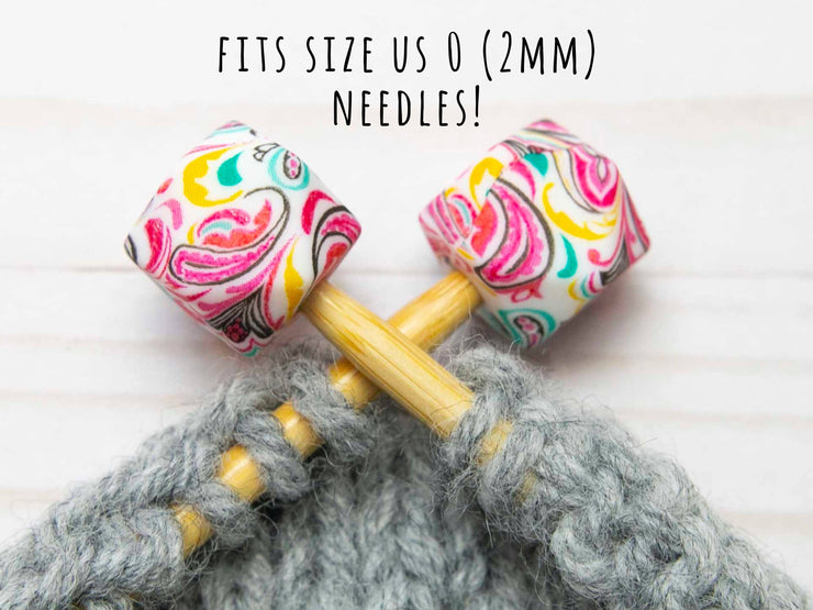 *Small Hole* Pink Paisley Hexagon | Stitch Stoppers