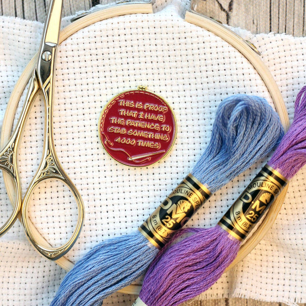 Proof I've Patience To Stab Something 4000x Needle Minder - Blue