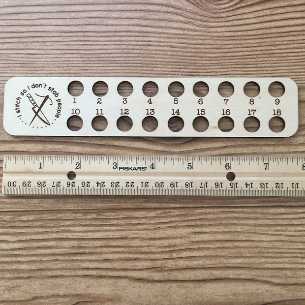 Embroidery Floss Organizer for 18 Colors - "I stitch so I don't stab people"