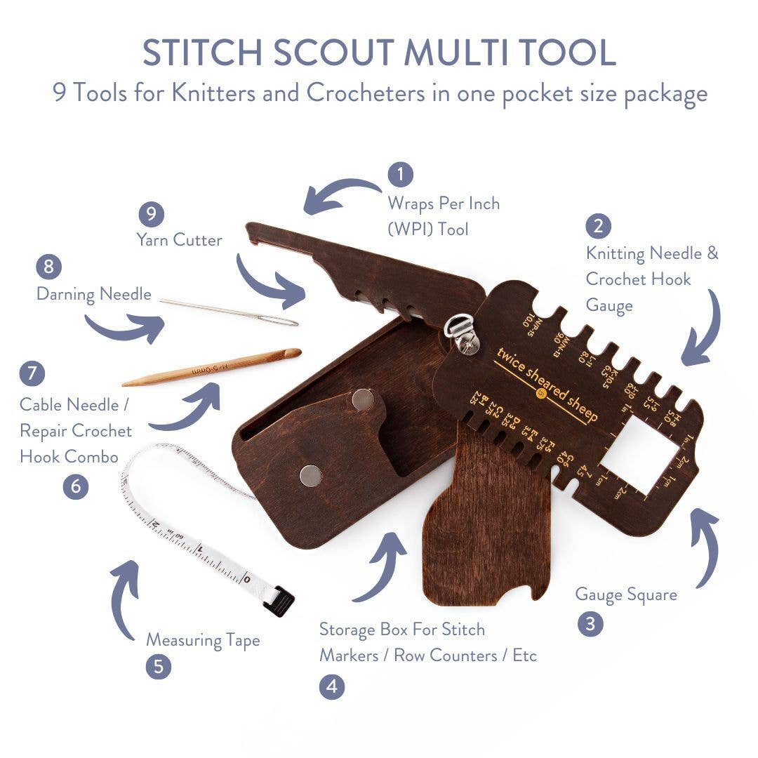 Stitch Scout Multi-Tool for Knitters &amp; Crocheters by Twice Sheared Sheep