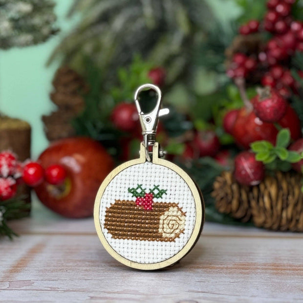 Yule Log Mini Matchbox Christmas Cross Stitch Kit