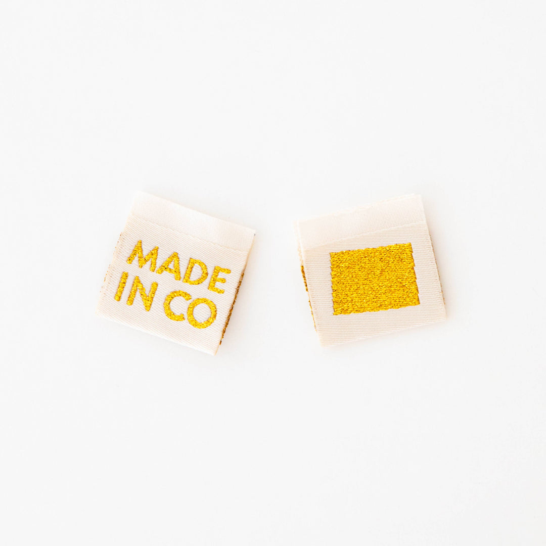 Made in My State Gold Woven Labels